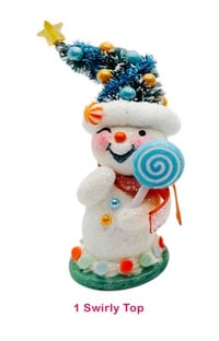 Image 1 of Whimsical Christmas Tree Hat Snowmen