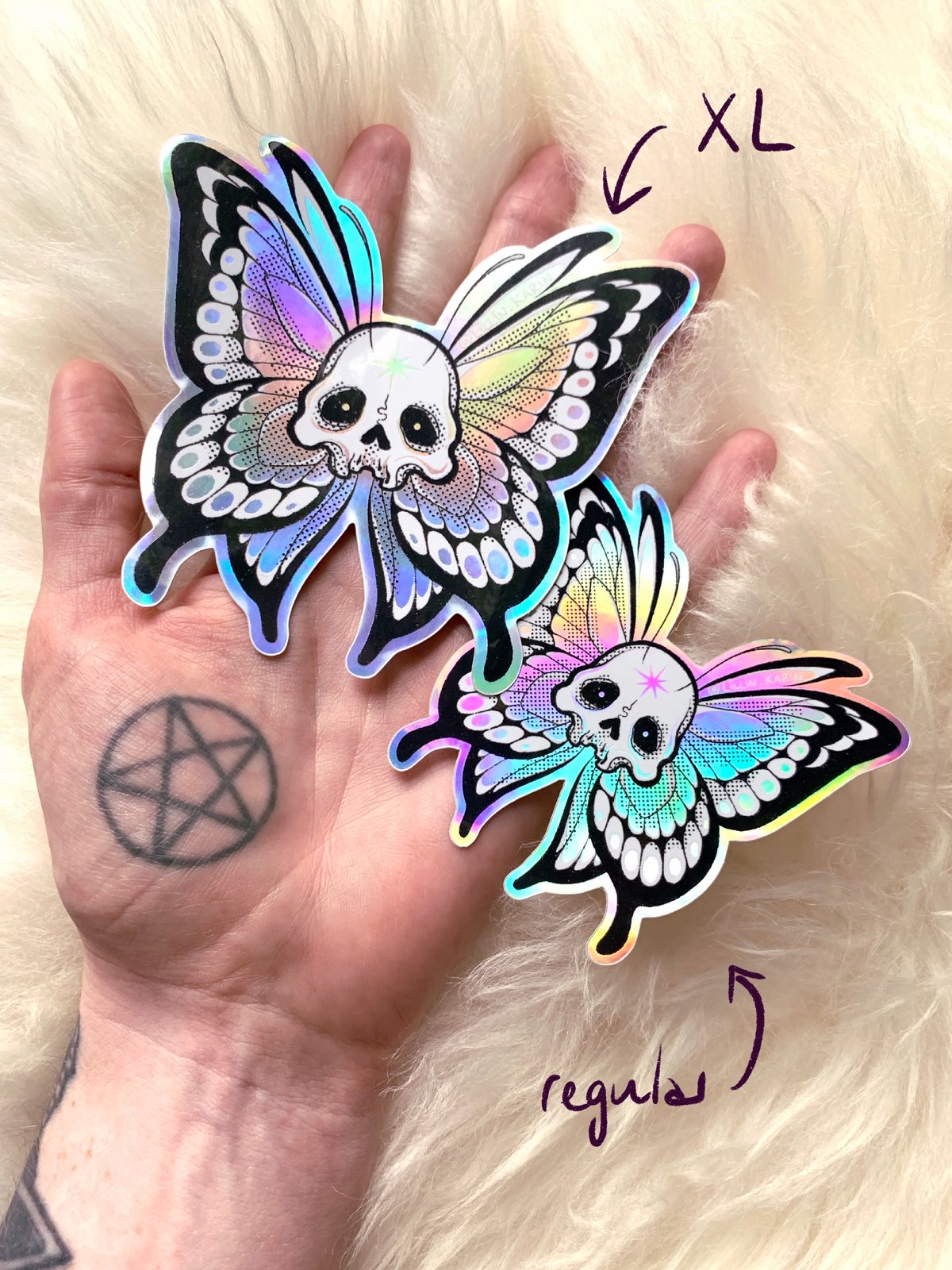 XL Skull Butterfly Sticker