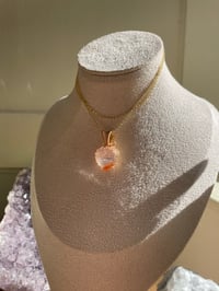 Image 2 of Gold Fire Quartz Heart  Crystal necklace