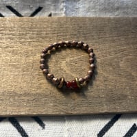 Image 2 of Red Agate and Copper Bracelet Stack 
