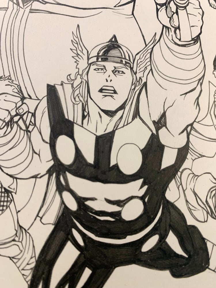 Image of CAPTAIN AMERICA x VOLSTAGG #1 pg14 UNUSED original art