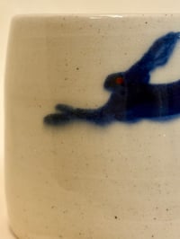 Image 2 of Blue Hare Ceramic Cup | Handmade Stoneware Tumbler