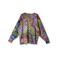 Image 1 of XXL Unisex Adult Soft Long Sleeve Tee in Autumn Geode Ice Dye