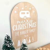 Image 3 of Merry Christmas  Personalised Arch wall plaque