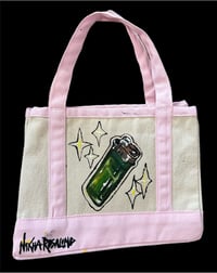 Image 1 of “SMOKE TOTE” CUSTOM PAINTED MINI TOTE 8”x6.5”x3” wide