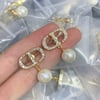 New CD gold plated rhinestone earrings *