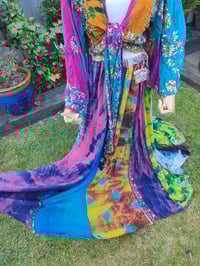 Image 6 of Boho sari panel skirt -ries at waist upto 42 inches