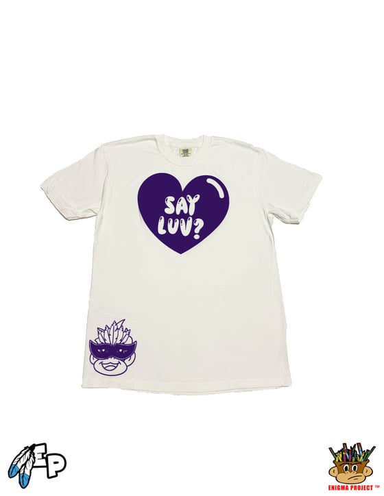 Image of Say Luv? Mardi Gras Short Sleeve Tee.