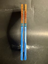 Image 4 of Crosscut Micarta & Blue Burl G10 Segmented Knife Scales