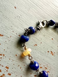 Image 5 of lapis and peridot charm bracelet