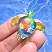 Image 1 of "UNDER THE SEA" CORAL REEF IMPLOSION SEA TURTLE PENDANT SMALL 7