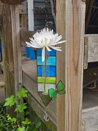 Image 1 of Extra large stained glass propagation station/flower vase