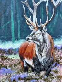 Image 1 of 'Stag in the Heather' Original Painting