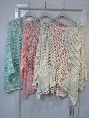 Image of Crochet 2 Pocket Over Sized Jumper 