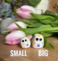 Image 4 of Speckled Pastel Polka Dot Mini Egg Guys (Big) Standing Decoraton