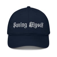 Image 5 of SAVING MYSELF White Embroidered Logo Organic Cotton Dad Hat (Unisex)