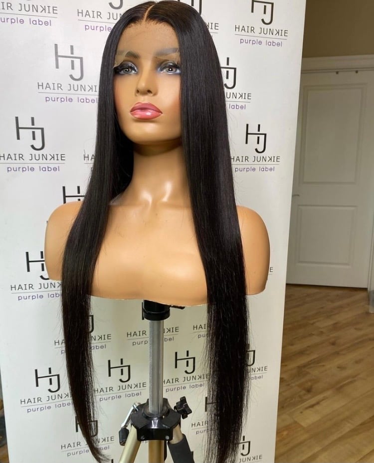 280 DENSITY 5X5 TRANSPARENT CLOSURE WIG STRAIGHT