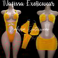 Image 1 of Golden Yellow Velvet Sets 