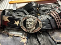 Image 7 of Leather pants w Elvis belt buckle