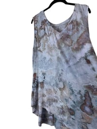 Image 6 of 3XL Luxe Knit V-Neck Tank in Stormy Watercolor Ice Dye