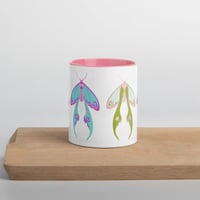 Image 2 of Cute Moth Mug with Color Inside, Cute Bugs Mug, Cute Aesthetic Mugs