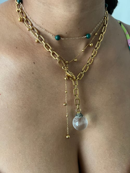 Image of BREEZE • Crystal Ball Clear Quartz Lariat