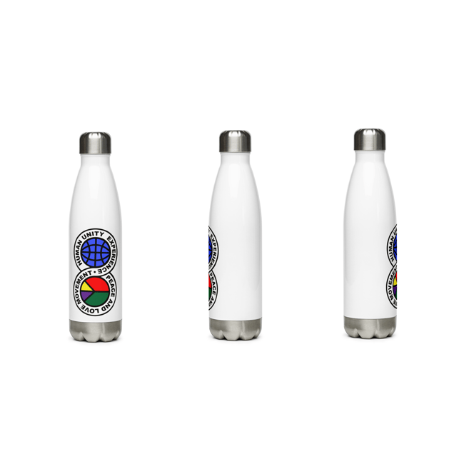 humanunityexperiencepeacelovemovement water bottle
