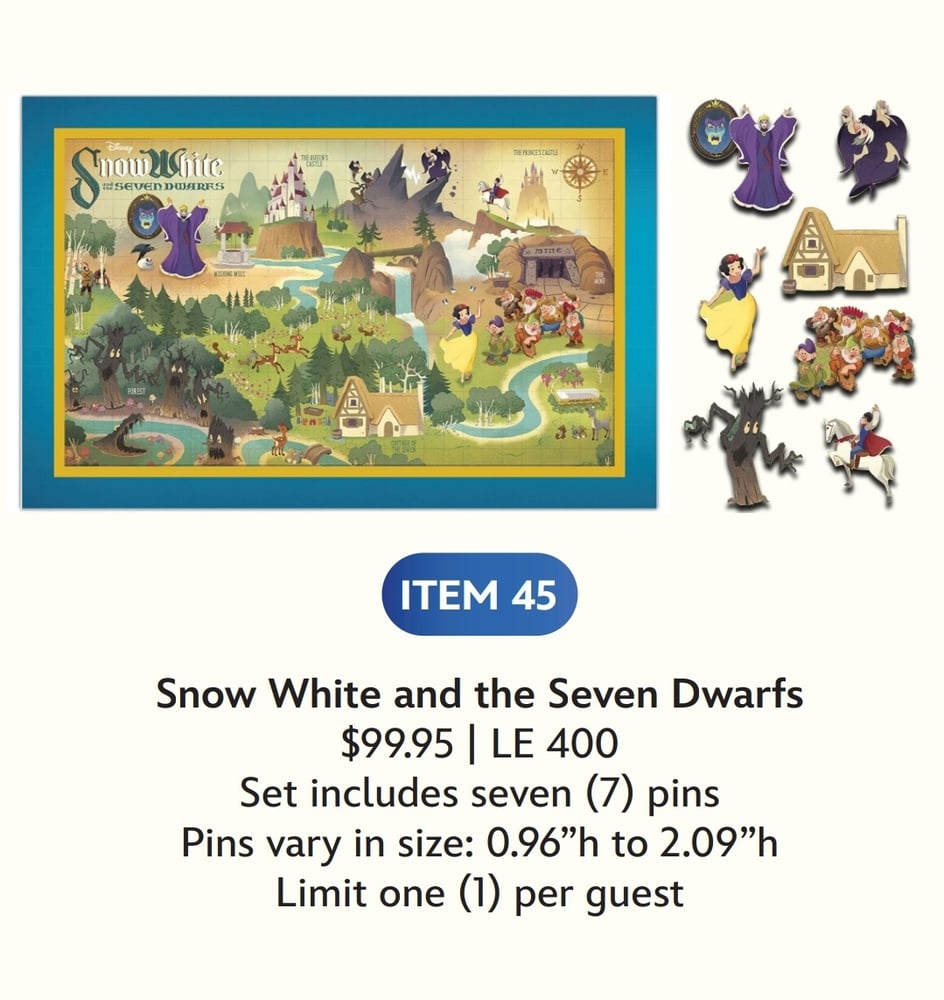 Image of Snow white disney map wdi pin set