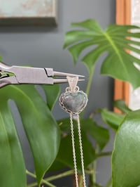 Image 3 of Silver Ocean Jasper Heart Crystal  Necklace