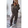 Mocha zip up collar tracksuit 
