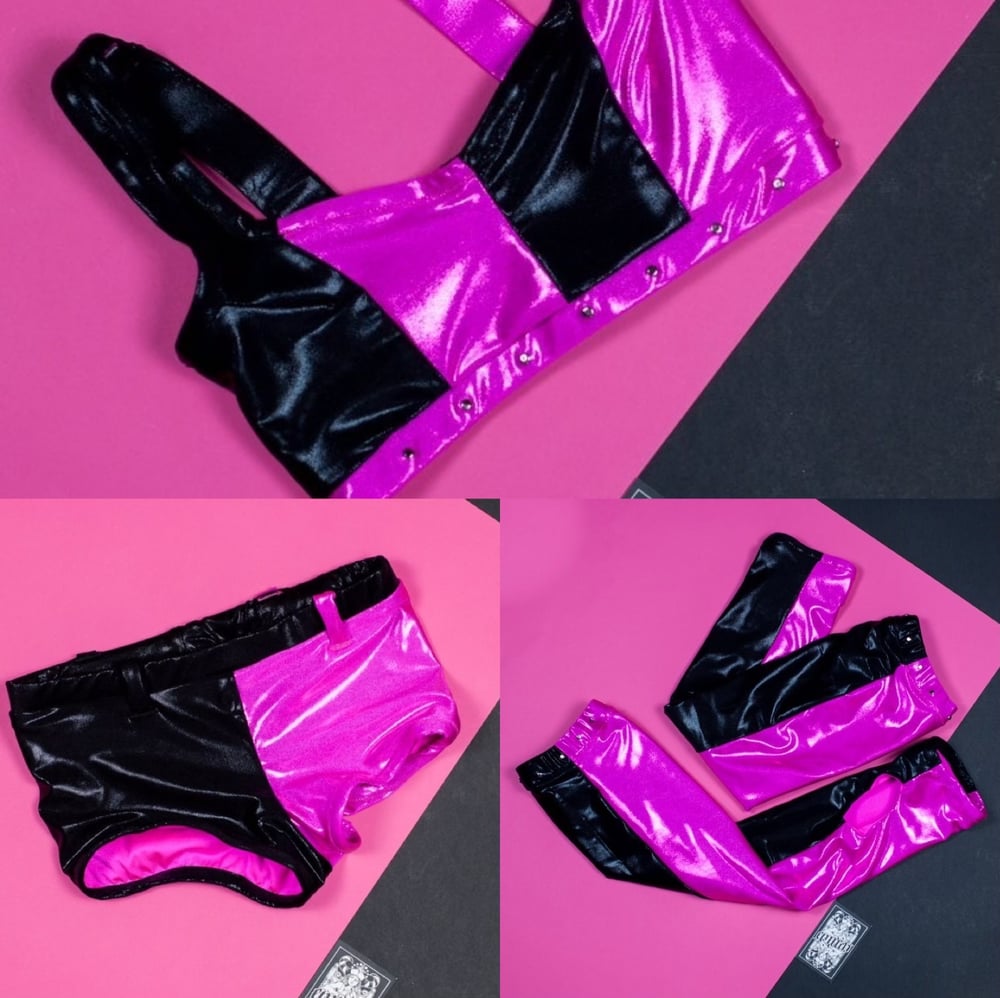 Image of Black and Pink Wrestling Gear - Clearance