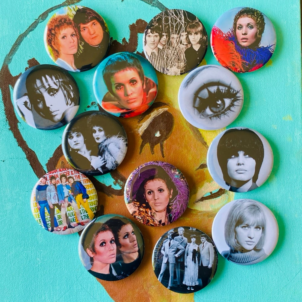 Image of Julie Driscoll button collection 