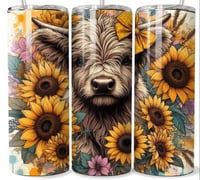 Sunflower highland 20oz tumbler