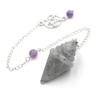 Image 5 of Stupa Crystal Pendant Pendulum for Divination Cone Shape Natural Gem Stone Pendant  Pink Quartz Amet