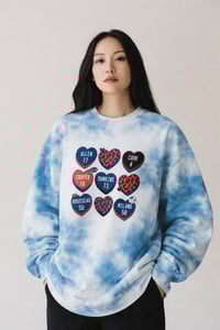 Image 2 of Bills Conversation Heart Crewneck w/Cheetah Print