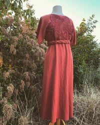 Image 1 of Holly Stalder Rust Crochet Top Dress with Braided Belt 