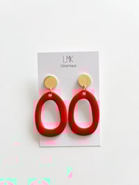Paire de boucles d'oreilles céramique OMBLA PERCA rouge 