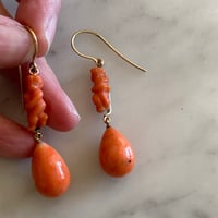 Image 2 of CHERUB CORAL DROP EARRINGS