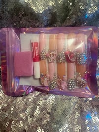 Image 8 of  On my grown and sexy extra long  square gel press on nails