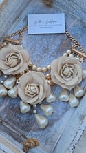 Flower Pearl Statement Necklaces 