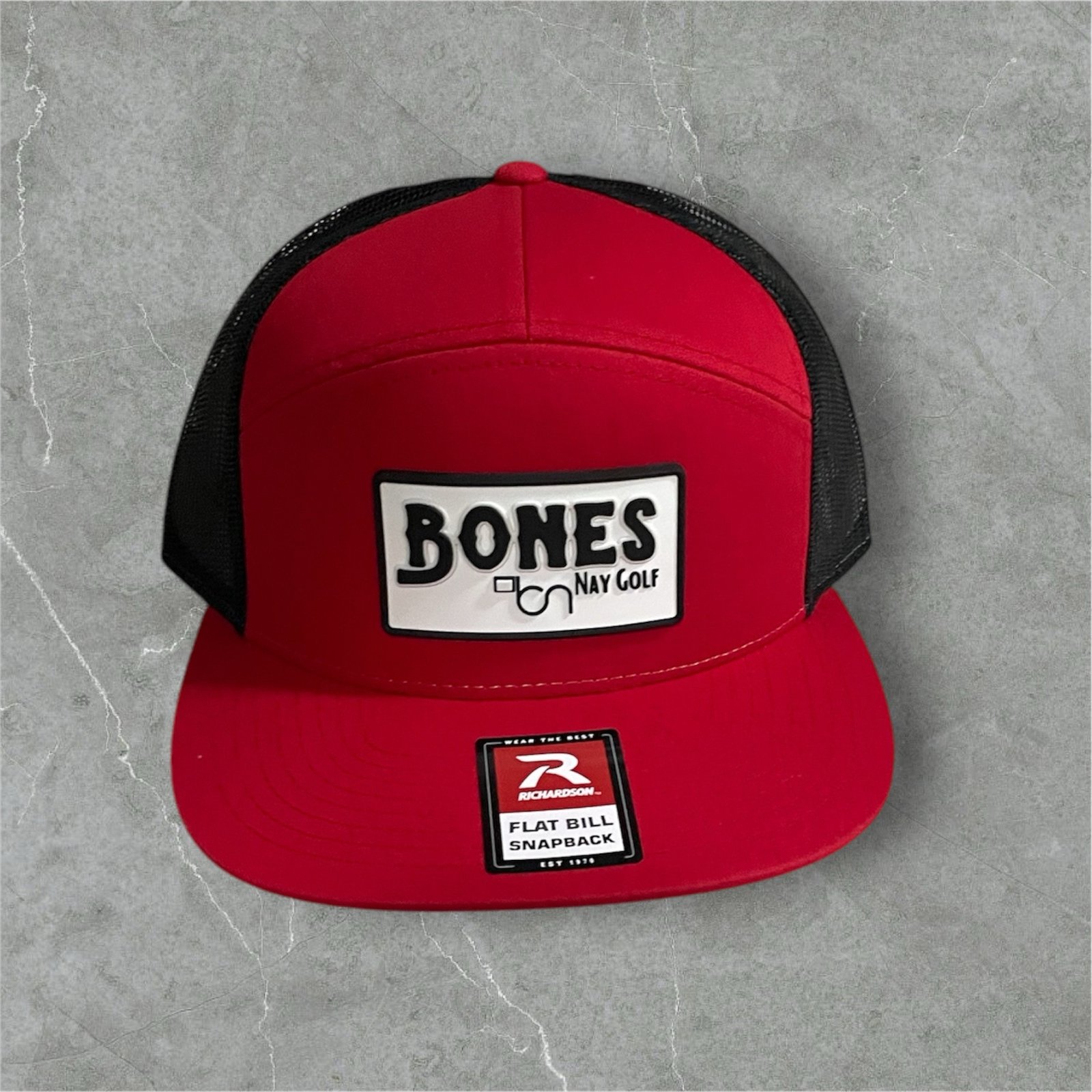 BONES Nay Golf Flat Bill Hat - Grey | Bones Nay Golf