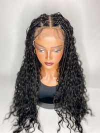 Image 5 of  Kehlani| 30” BLACK BOHO BRAIDED FULL LACE WIG