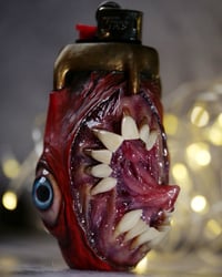 Image 5 of Mini Bic lighter sleeve-The Visceral Grin, Egg Of The King - Handcrafted OOAK