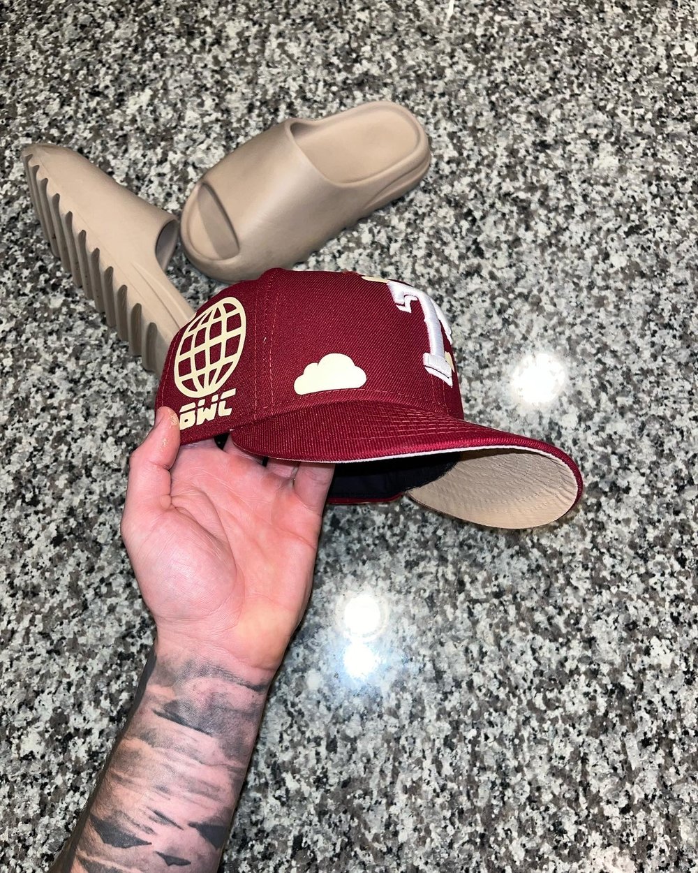 Image of PARTLY CREAMY BURGUNDY RANGERS CUSTOM FITTED 