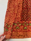 late 60s Indian hand blocked saffron gauze maxi dress