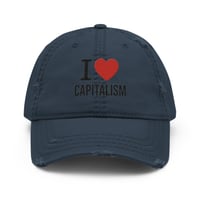 Image 4 of I love capitalism Embroidery Distressed Dad Hat