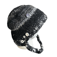 Image 2 of B&W strapped beanie