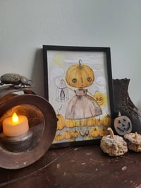 Image 2 of Lost in the Patch framed watercolor illustration 