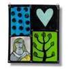 Spotty girl and heart panel