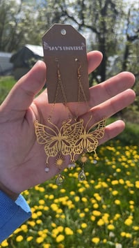 Image 2 of White Light Butterfly Sun Earrings ✨🤍🌞